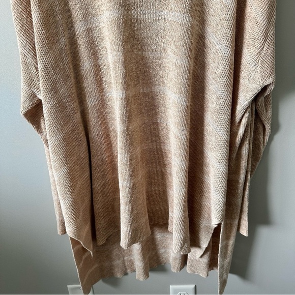 Free People Shipping News Oversized Tunic Sweater Women L Beige Tan Cozy Beachy - Picture 3 of 15